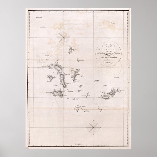 Póster Gráfico de las Galápagos de 1793 (Frente)