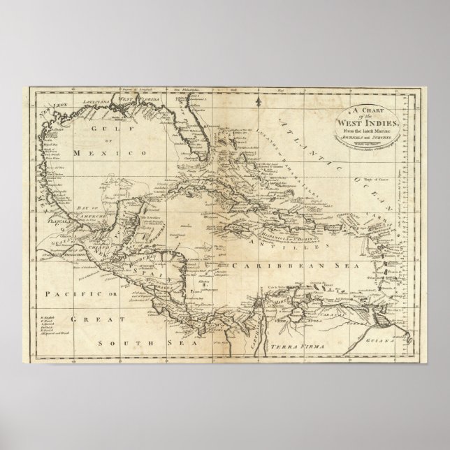 Póster Gráfico de las Indias Occidentales 3 (Frente)