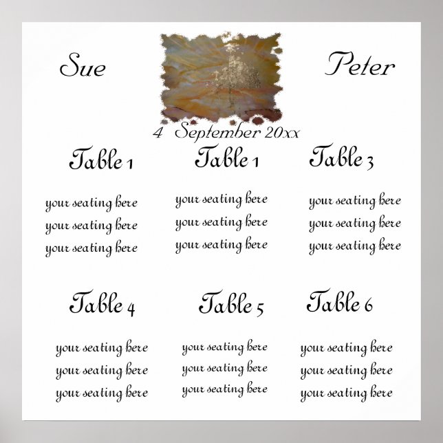 PÓSTER GRÁFICO DE LOS ASIENTOS DEL SITIO DE ORO (Frente)