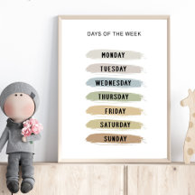 Gráfico de los Días de la Semana en Tonos Terrosos