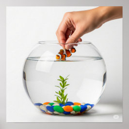 Póster Gráfico de Mano y Fishbowl