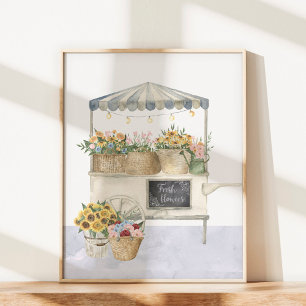 Póster Gráfico de mercado de flores Watercolor Cottagecor