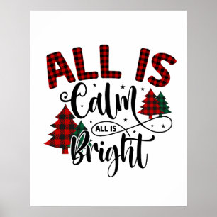 Póster Gráfico de Navidad Patrón de árbol de Navidad Coti