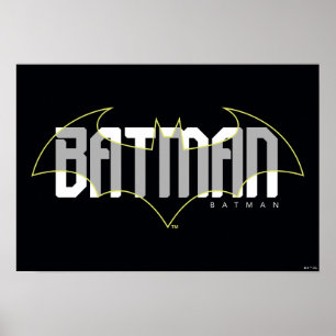 Póster Gráfico de nombre de alta tecnología de Batman