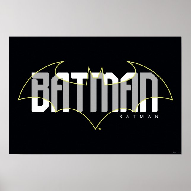 Póster Gráfico de nombre de alta tecnología de Batman (Frente)