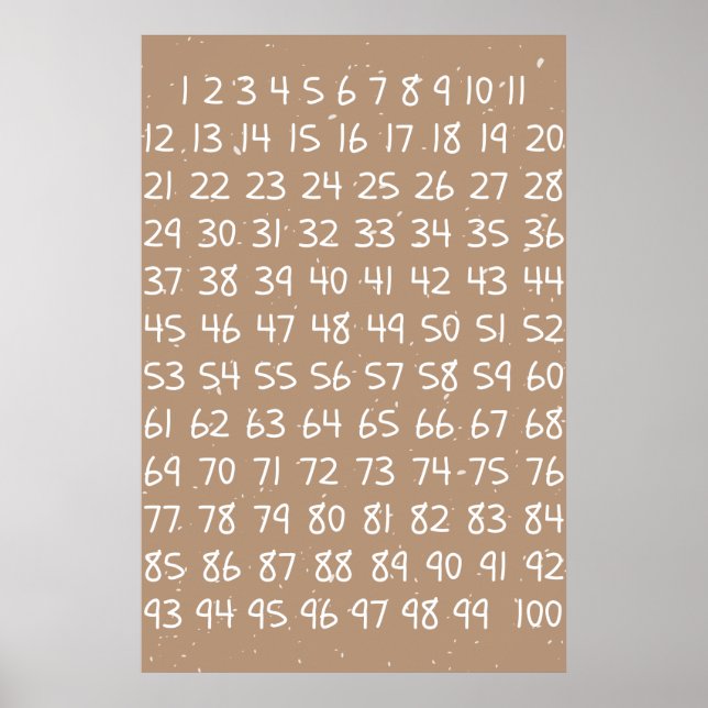 Póster Gráfico de números para niños (Frente)