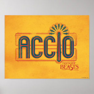 Póster Gráfico de ortografía de Red Art Deco ACCIO™