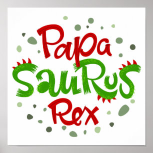 Póster Gráfico de Papa Saurus Rex