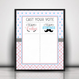 Póster Gráfico de Pegatinas de votación "Lashes O Staches