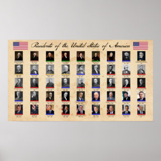 Póster Gráfico de Presidentes de Estados Unidos