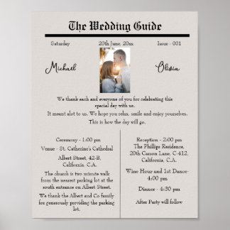 Póster Gráfico de programas de casamiento personalizado