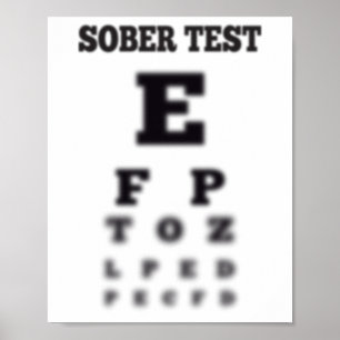 Póster Gráfico de prueba de ojo sobrio borroso