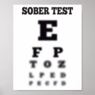 Póster Gráfico de prueba de ojo sobrio borroso
