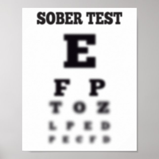 Póster Gráfico de prueba de ojo sobrio borroso (Frente)