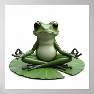 Póster Gráfico de rana contemplativa