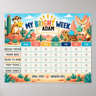 Póster Gráfico de Recompensas de Mi Semana Brillante