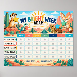 Póster Gráfico de Recompensas de Mi Semana Brillante