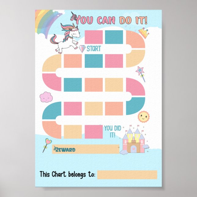 Póster Gráfico de recompensas de unicornio (Frente)