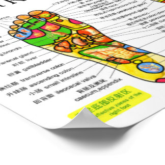 Póster Gráfico de reflexología de pie 10x7"