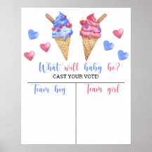 Gráfico de revelación de género de helado Niño o N