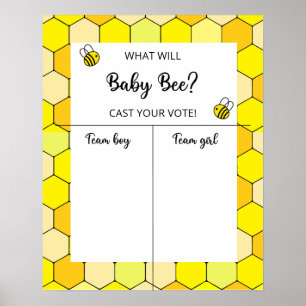 Póster Gráfico de revelación del sexo de la abeja niño o