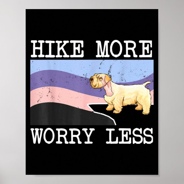 Póster gráfico de Sealyham terrier hike more worry less (Frente)
