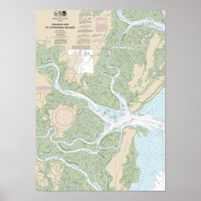 Póster Gráfico de sonidos de Ossabaw y St Catherines 1151 (Frente)
