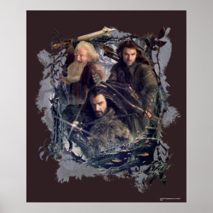 Póster Gráfico de Thorin, Kili y Balin