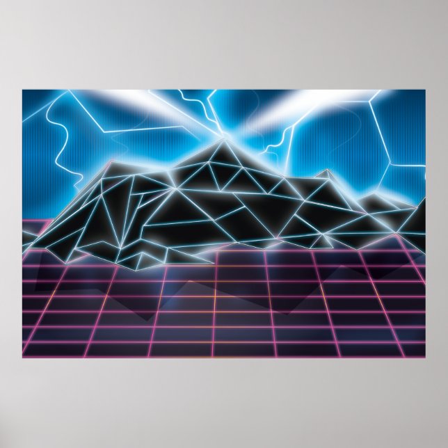 Póster Gráfico de videojuego retro de los 80 (Frente)