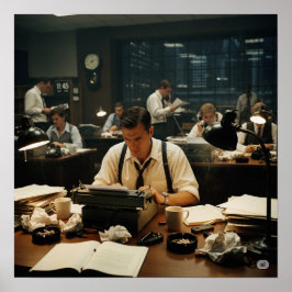 Póster Gráfico de vintage Newsroom