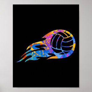 Póster Gráfico de voleibol deportivo colorido - Voleiboli