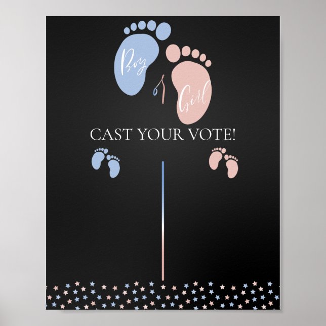 Póster Gráfico de votación de predicción de género para C (Frente)