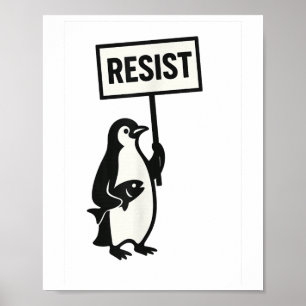 Póster Gráfico del activismo pingüino de resistencia