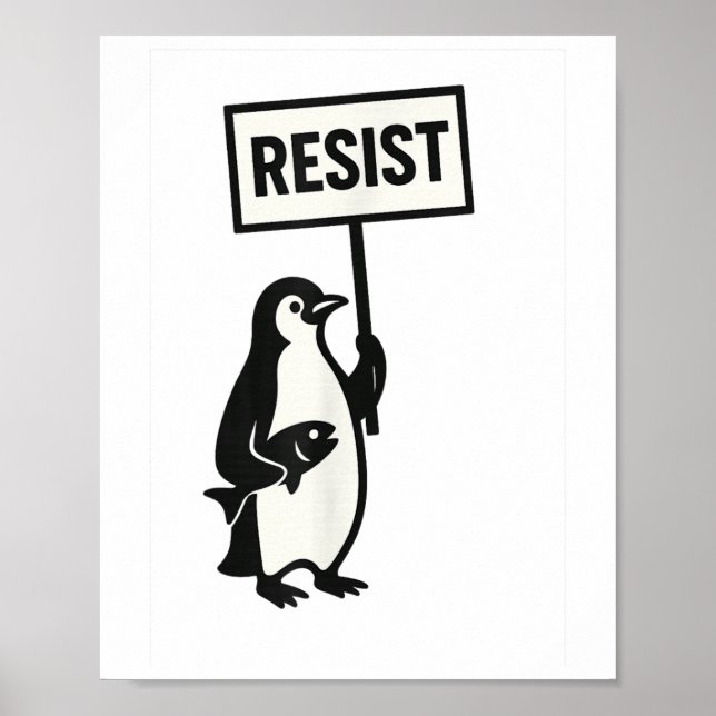 Póster Gráfico del activismo pingüino de resistencia (Frente)