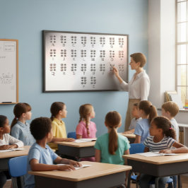Póster Gráfico del alfabeto Braille
