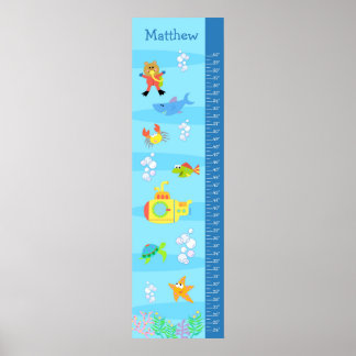Póster Gráfico del crecimiento infantil - En el mar