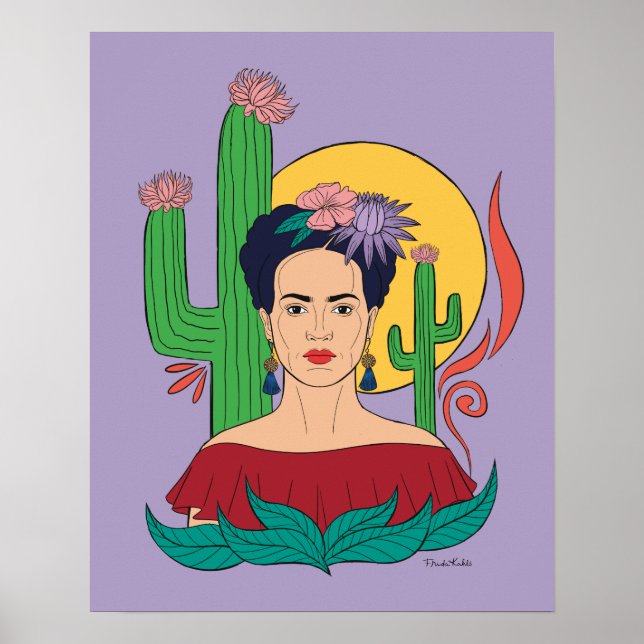 Póster Gráfico del desierto de Frida Kahlo (Frente)