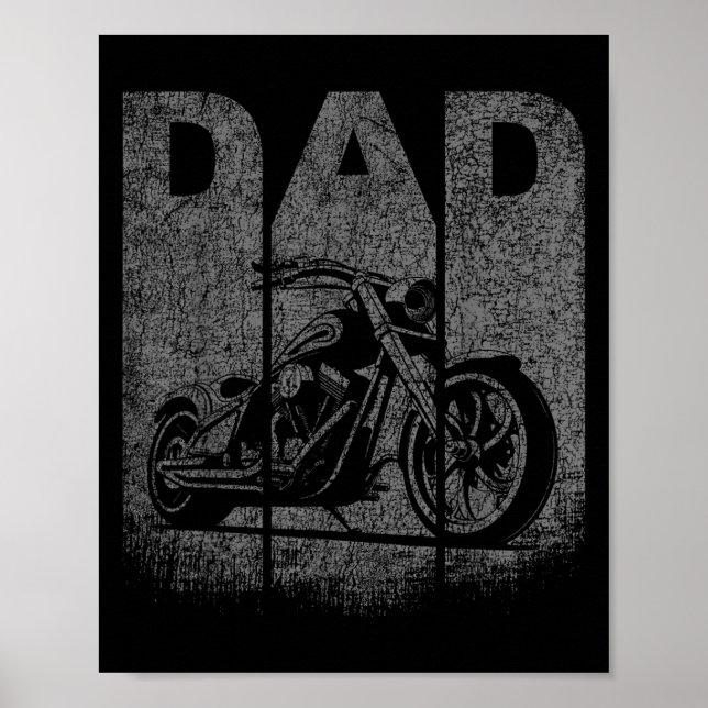 Póster Gráfico del Día de la Motocicleta Papá (Frente)