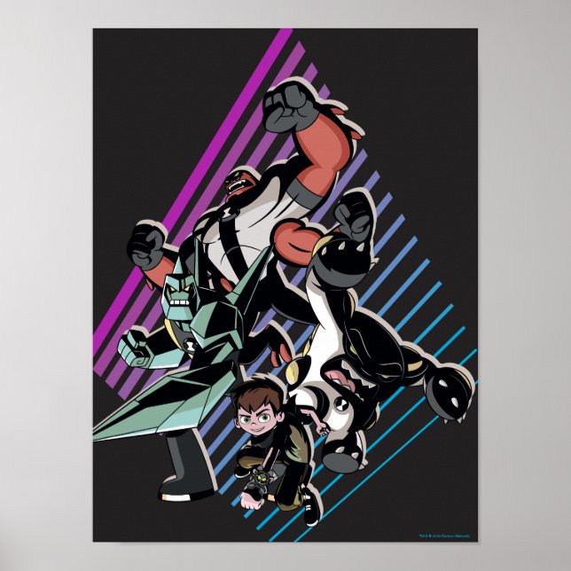 Póster Gráfico del grupo Ben 10 Retro Alien (Frente)