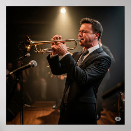 Póster Gráfico del jugador de trompeta en vivo