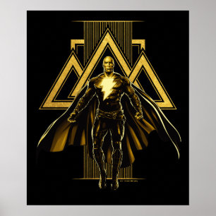 Póster Gráfico del pilar triangular del Adam negro