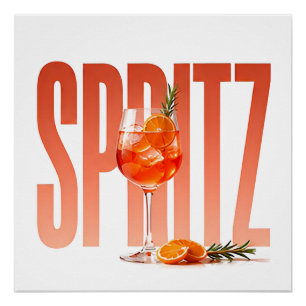 Póster Gráfico editorial de cóctel de lujo Spritz