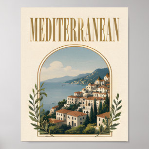 Póster Gráfico editorial de lujo mediterráneo costero