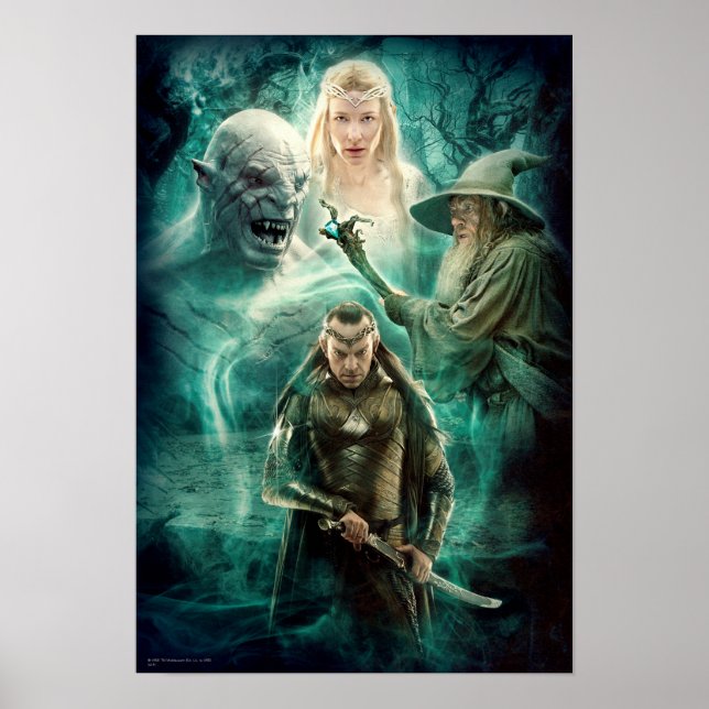 Póster Gráfico ELROND™, Azog, Galadriel y Gandalf (Frente)