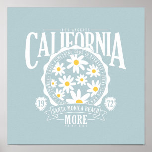 Póster Gráfico floral de Los Ángeles California