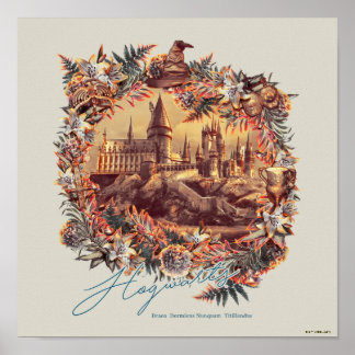 Póster Gráfico floral HOGWARTS™ CASTLE