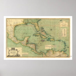 Póster Gráfico general de las Indias Occidentales por jul