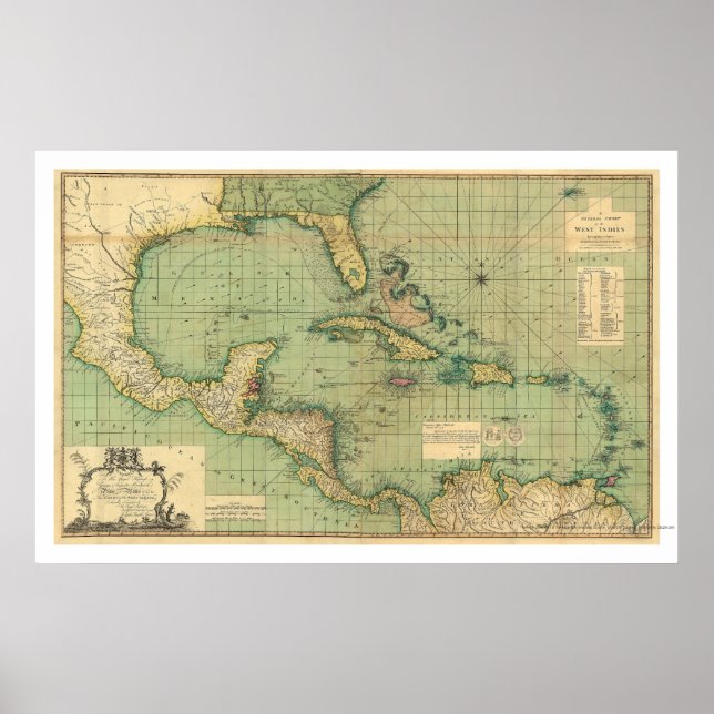 Póster Gráfico general de las Indias Occidentales por jul (Frente)
