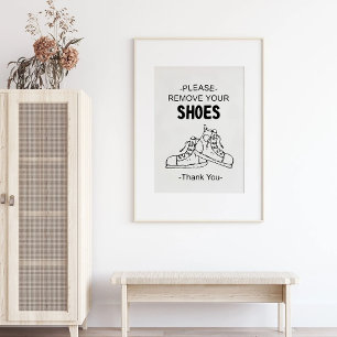 Póster Gráfico Ilustrado de 'Por Favor Retire Sus Zapatos