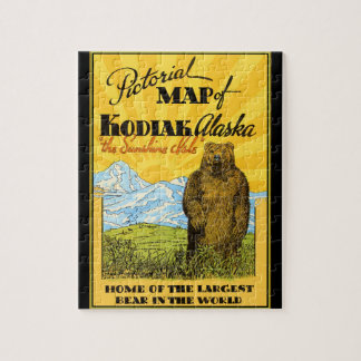 Poster gráfico Kodiak Alaska rompecabezas del oso
